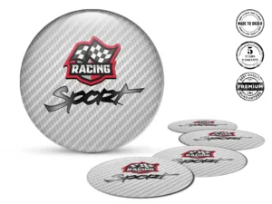Hub Cap Labels High-End Sleek Dome Stickers